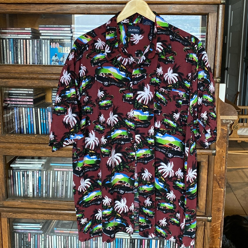 PURITAN Hawaiian Shirt 100% Rayon Size XLT/1X